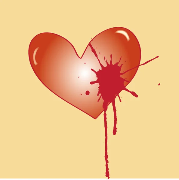 Wounded heart — Stock Vector