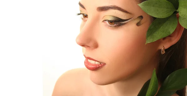 Zielony makijaż — Zdjęcie stockowe
