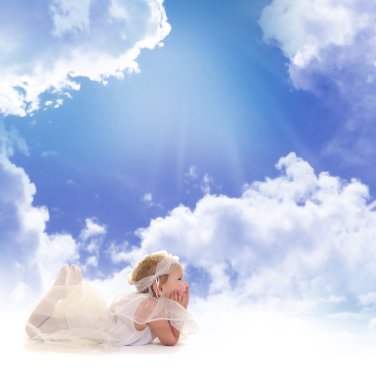 Angel in sky clipart