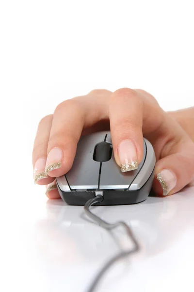Hand with mouse — Stock Photo, Image