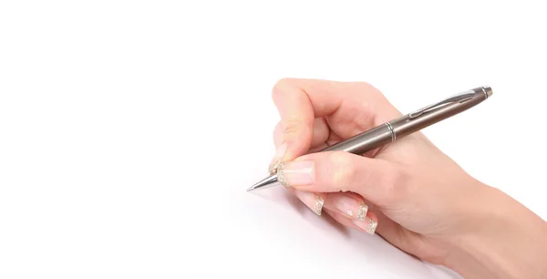 La mano está escribiendo — Foto de Stock