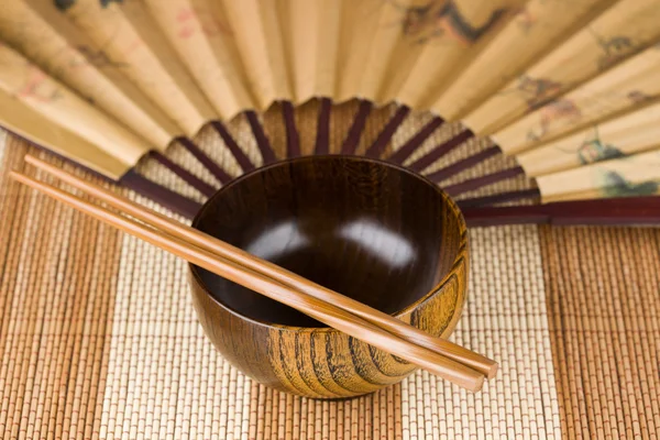 Dish.chopstick.fan — Stock Photo, Image