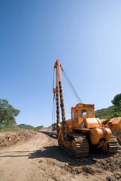 Construção de um novo oleoduto — Fotografia de Stock