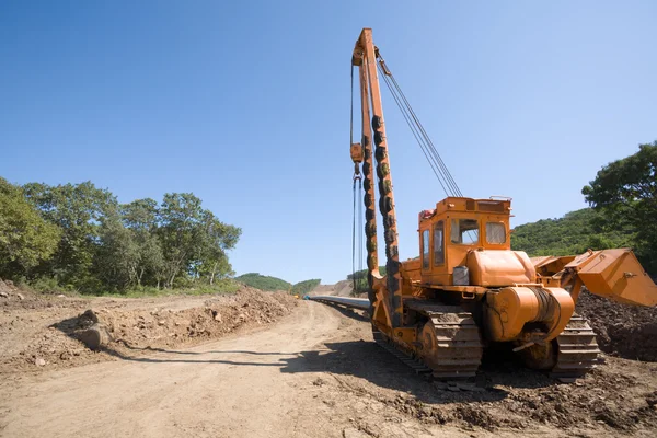 Onstruction of a new oil pipeline — Stockfoto