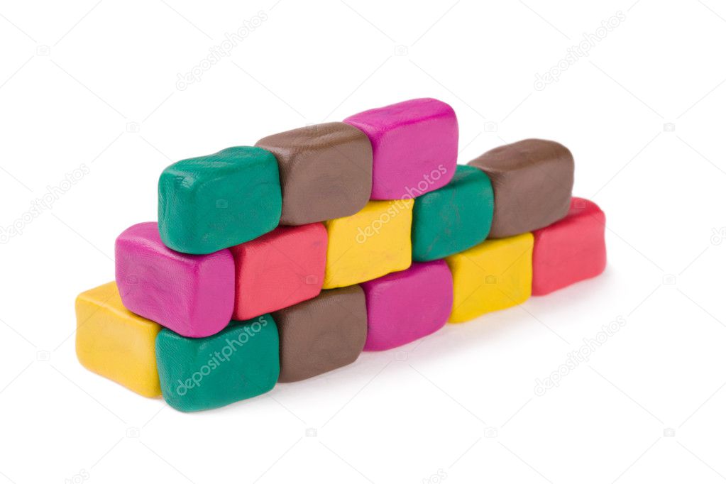 Plasticine brick wall