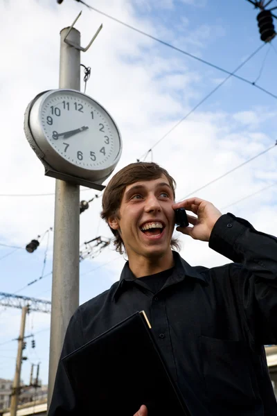Clock.man.Mobile — Stockfoto