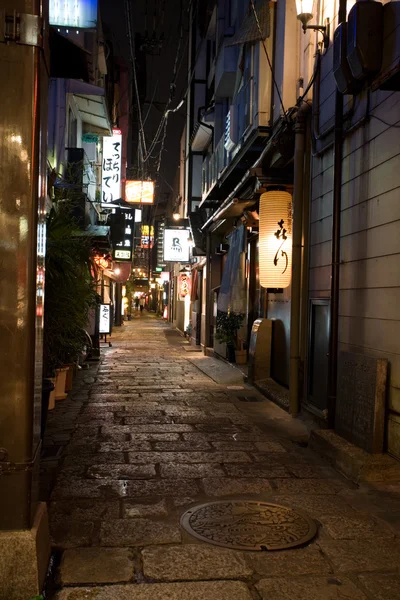밤 골목입니다. 오사카입니다. 일본. — 스톡 사진
