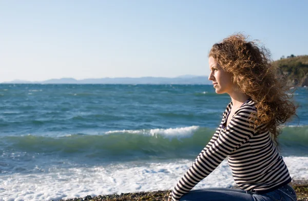 Young woman and sea Stock Photo