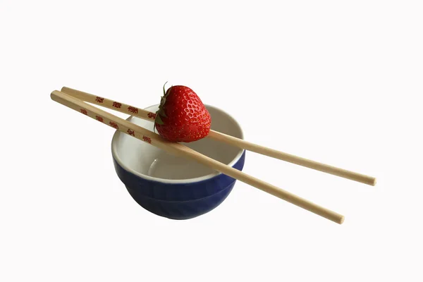 stock image Strawberry and chopsticks