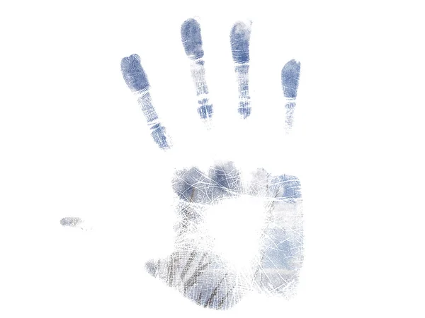 Blue Summer handprint — Stock Photo, Image