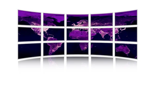 Svět na tv monitory — Stock fotografie