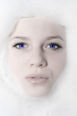 Woman and white foam clipart