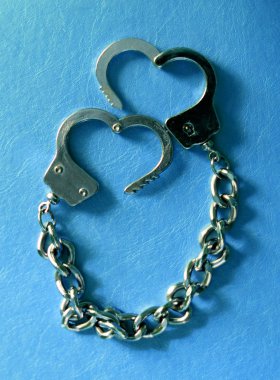 Metal handcuffs clipart