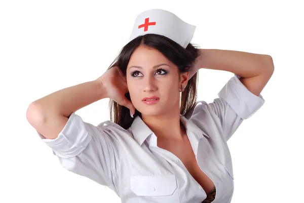 Krankenschwester im weißen Mantel — Stockfoto