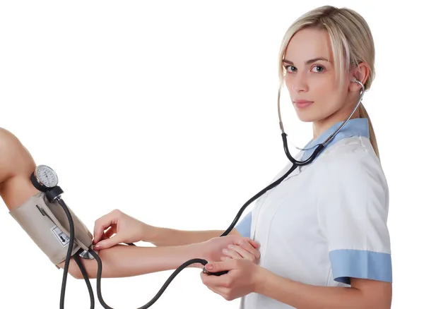 Infirmière avec stéthoscope — Photo