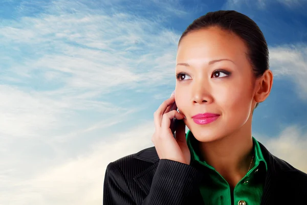 Business woman with phone — Stock Photo, Image