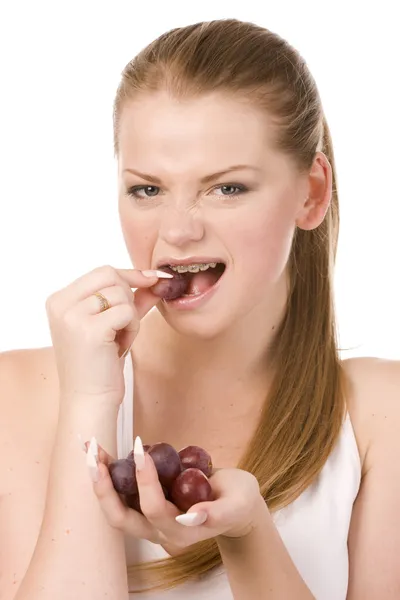 Жінка і виноградна лоза — стокове фото