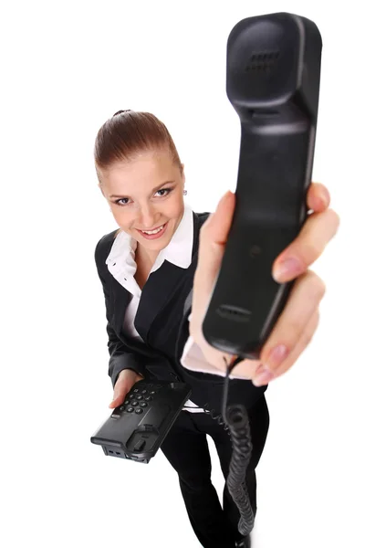 Zakenvrouw met telefoon — Stockfoto