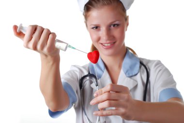 Nurse with syringe clipart