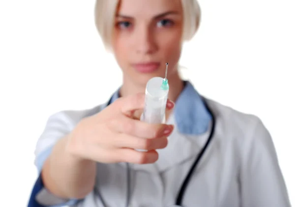 Krankenschwester mit Spritze — Stockfoto