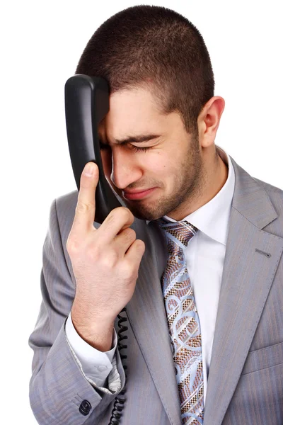 Businessman with telephone — Stock Photo, Image