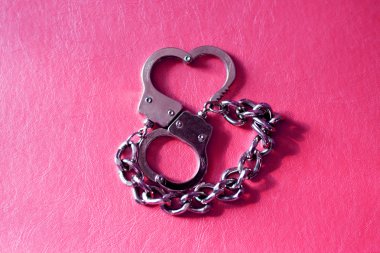 Metal handcuffs clipart