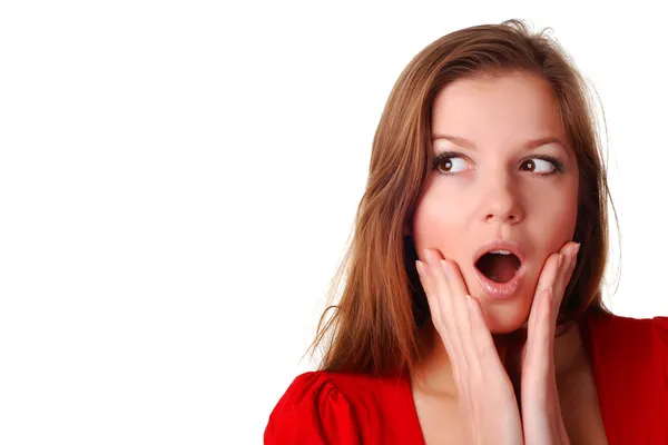 Surprised young woman — Stock Photo, Image