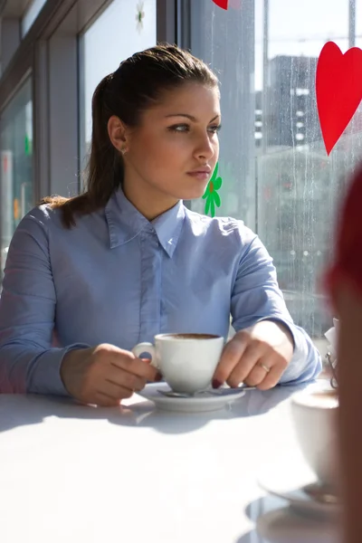 Woman in cafe — Stock Photo, Image