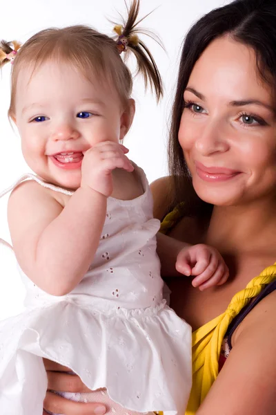 Little girl with beautiful mother — Stock Photo, Image
