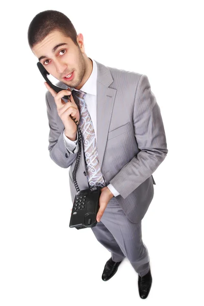 Бизнесмен с телефоном — стоковое фото