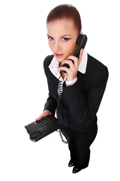 Бізнес-леді з телефоном — стокове фото