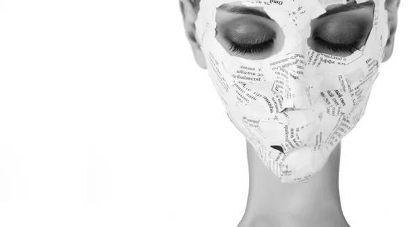 stock image Woman in paper mask