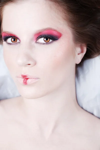 Portret van een vrouw met make-up — Stockfoto