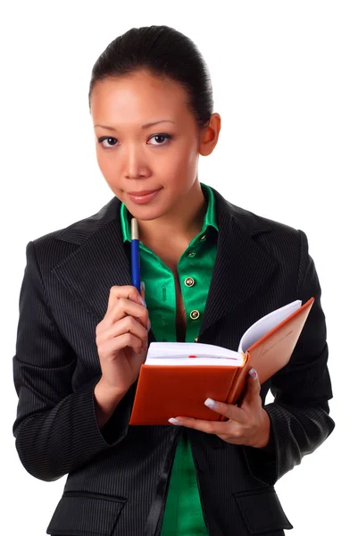Business woman with organizer — Stock Photo, Image