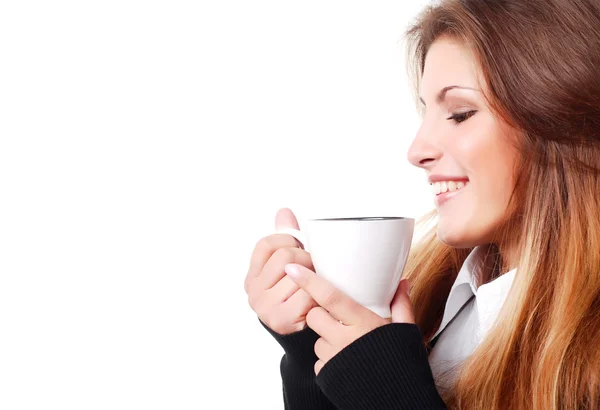 Mujer con taza de café —  Fotos de Stock