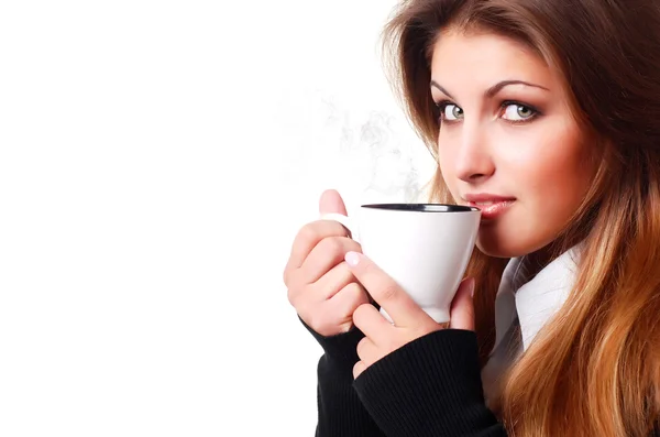 Женщина с чашкой кофе — стоковое фото