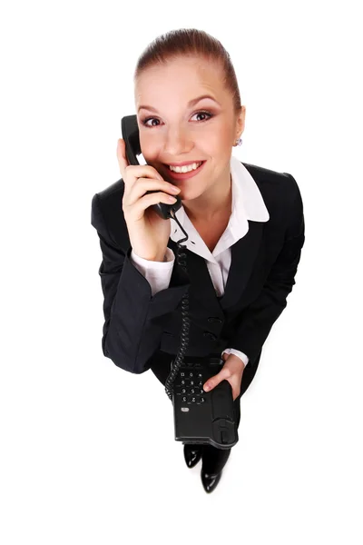 Бізнес-леді з телефоном — стокове фото