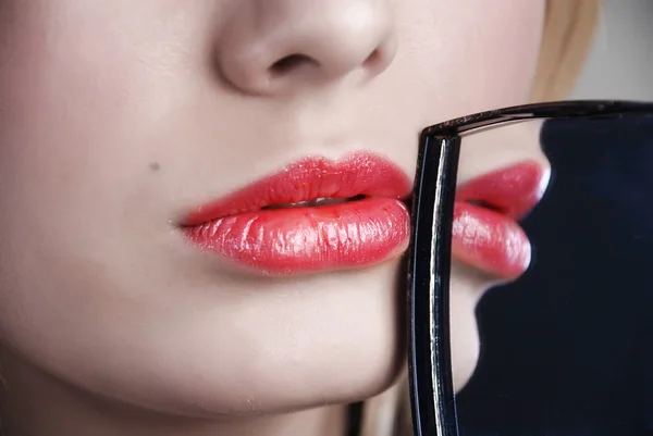 Kırmızı dudaklar — Stok fotoğraf