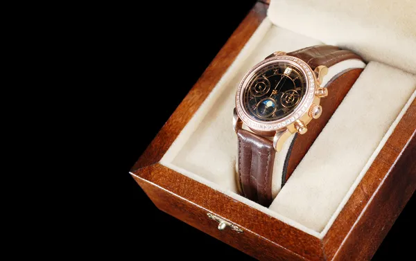 Wristwatch in box — Stock Photo, Image