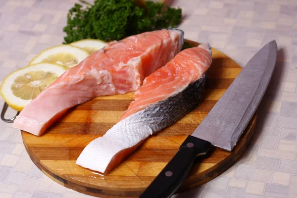 stock image Fresh slice of salmon