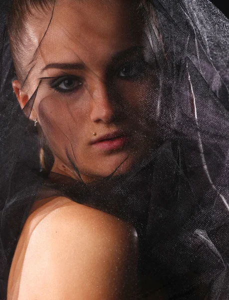 Retrato de mulher em véu — Fotografia de Stock