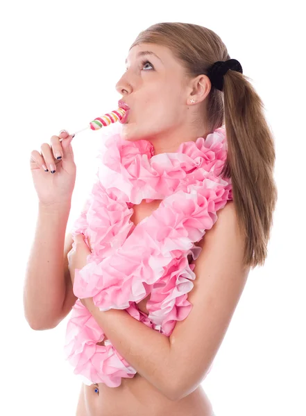 Mujer con caramelos — Foto de Stock