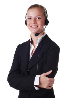 Kulaklıklı kadın.