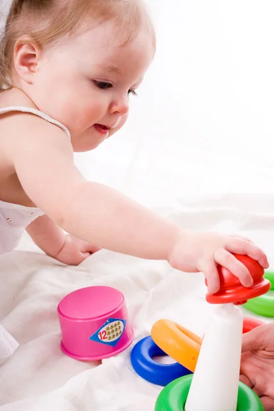 stock image Little girl with toys