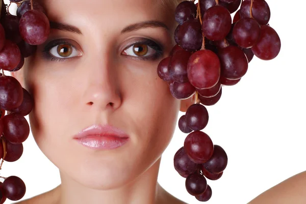 Woman with grape — Stock Photo, Image