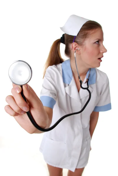 Enfermera con estetoscopio —  Fotos de Stock
