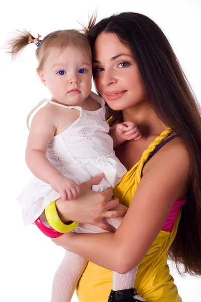 Güzel anne ile küçük kız — Stok fotoğraf