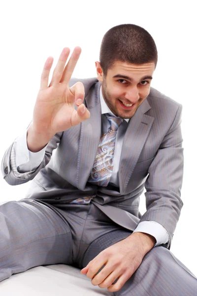 Man in grey suit — Stock Photo, Image