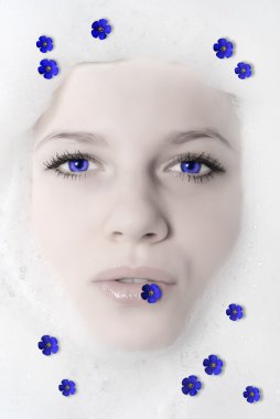 Woman and white foam clipart