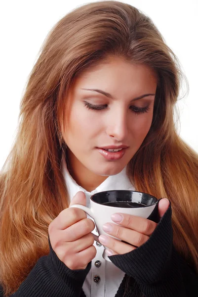 Mulher com xícara de café — Fotografia de Stock